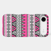Pink and Black Aztec Print iPhone 4/4S Case (Back (Horizontal))