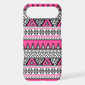 Pink and Black Aztec Print iPhone 4/4S Case (Back)