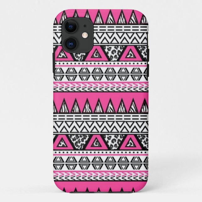 Pink and Black Aztec Print iPhone 5 Case (Back)