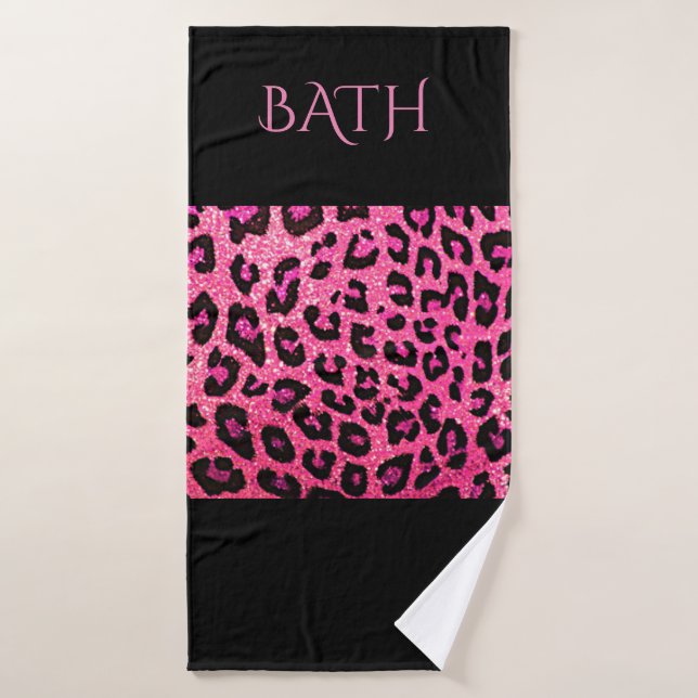 PINK AND BLACK BATH TOWEL SET!  CUSTOM DESIGN! (Bath Towel)