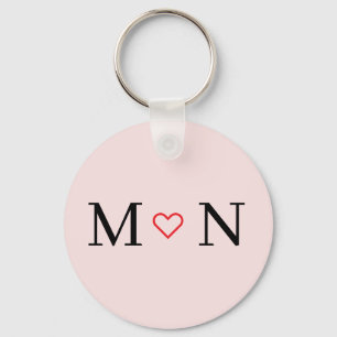Pink and Black Best Couples Keychain