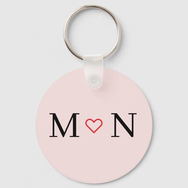 Pink and Black Best Couples Keychain (Front)