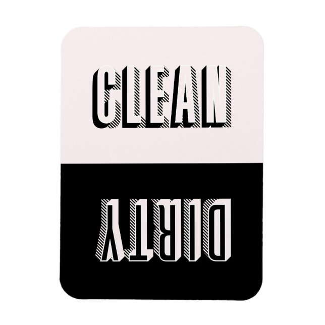 Pink and Black Block Modern Typography Dishwasher Magnet (Vertical)