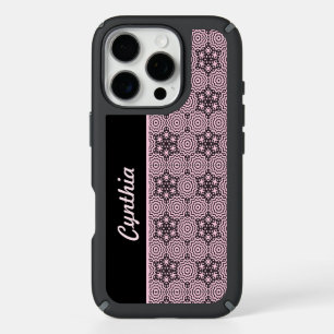 Pink and Black Box Mandala Graphic Design iPhone 16 Pro Case