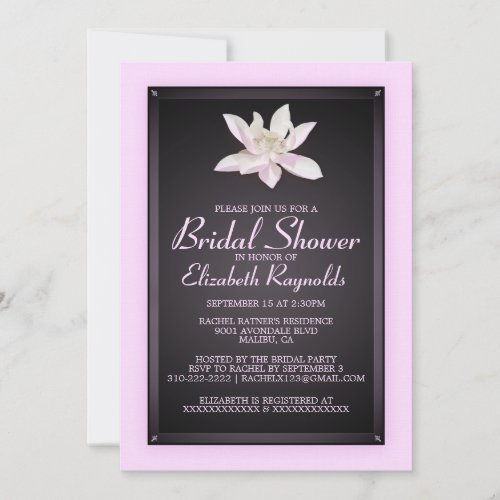 Pink and Black Bridal Shower Invitations