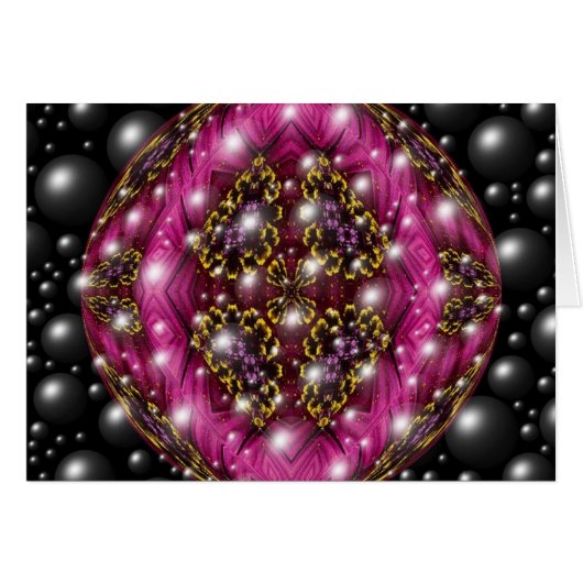 Pink and Black Bubble Design Cards (Front Horizontal)