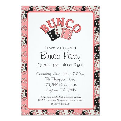 Bunco Invite Zazzle Com
