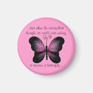 Pink and Black Butterfly Magnet