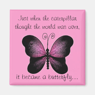 Pink and Black Butterfly Magnet
