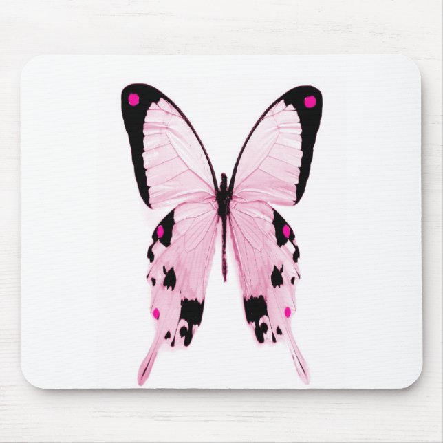 pink and black butterfly mousepad (Front)