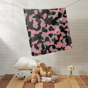 Pink and Black Camo Baby Blanket