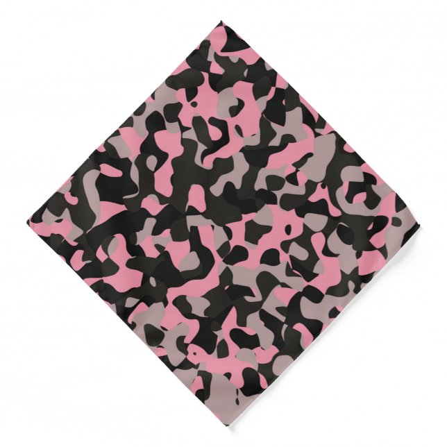 Pink and Black Camo    Bandana (Front)