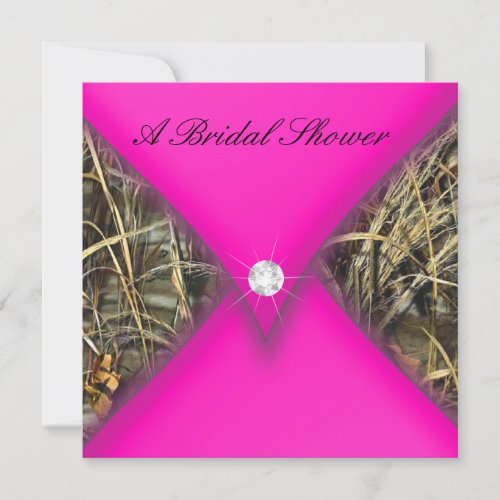 Pink and Black Camo Bridal Shower Invite