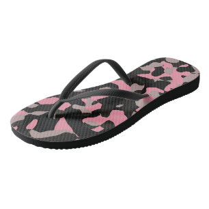 Pink and Black Camo Flip Flops