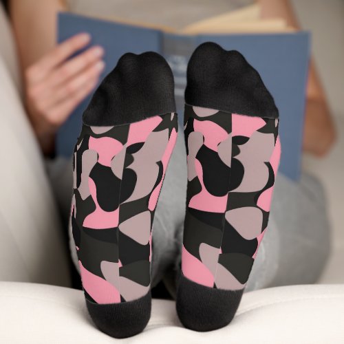 Pink and Black Camo   Socks
