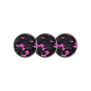 Pink and Black Camouflage Golf Ball Marker