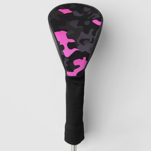 Pink and Black Camouflage Golf Head Cover