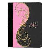 Pink and Black Celtic Triskele Monogram Padfolio (Front)