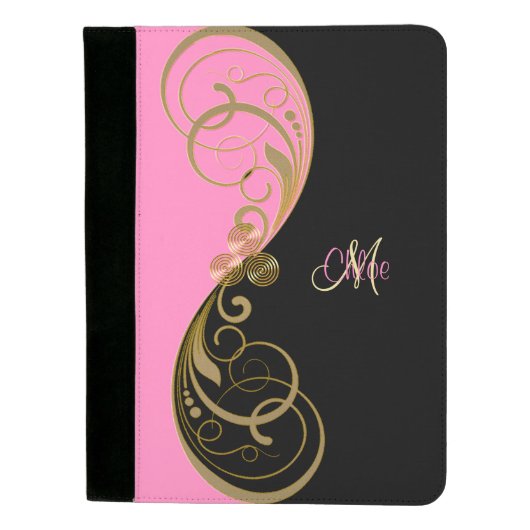 Pink and Black Celtic Triskele Monogram Padfolio (Front)