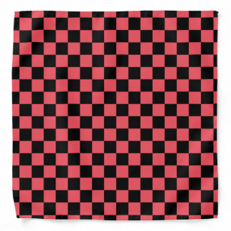 Pink and Black Checkerboard Pattern Bandana