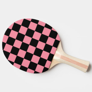 Pink and Black checkered  Ping Pong Paddle