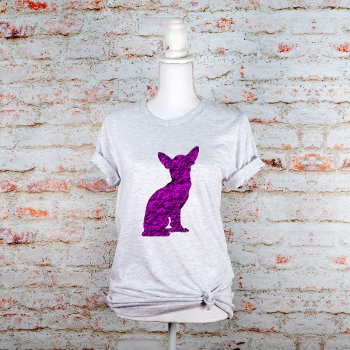 Pink And Black Chihuahua Silhouette T-shirt by PaintedDreamsDesigns at Zazzle