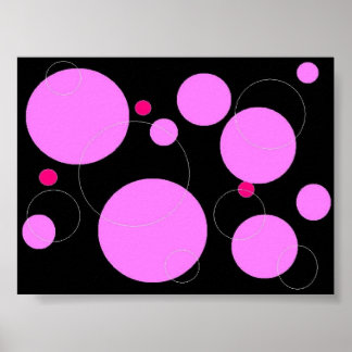 Pink and black circular grahpic poster