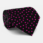 Pink And Black Confetti Dots Pattern Tie