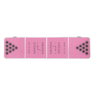 Pink and Black Couple Names with WeddingDate Beer Pong Table