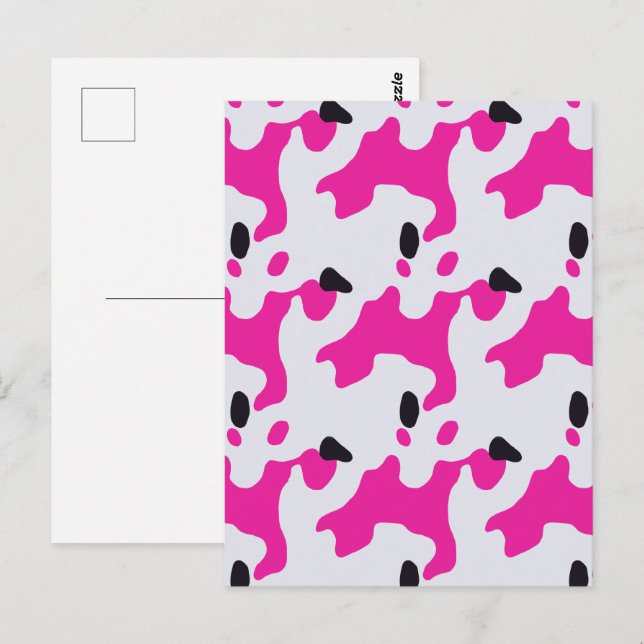 Pink and Black Cow Print  Postcard (Front/Back)