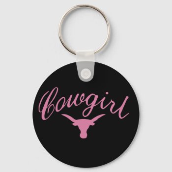 Pink And Black Cowgirl Keychain by bubbasbunkhouse at Zazzle