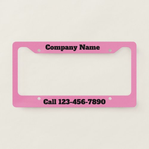 Pink and Black Create Your Own Marketing License Plate Frame