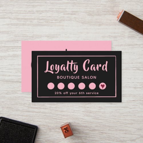 Pink and Black Customer Loyalty Card