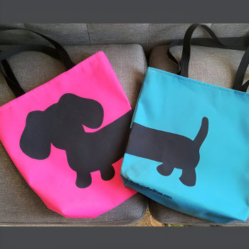 Pink And Black Dachshund Tote Bag by Smoothe1 at Zazzle