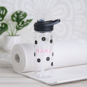Pink and Black Daisy Mama Water Bottle