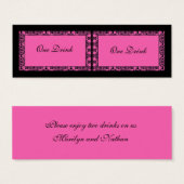 Pink and Black Damask Drink Tickets (Front & Back)