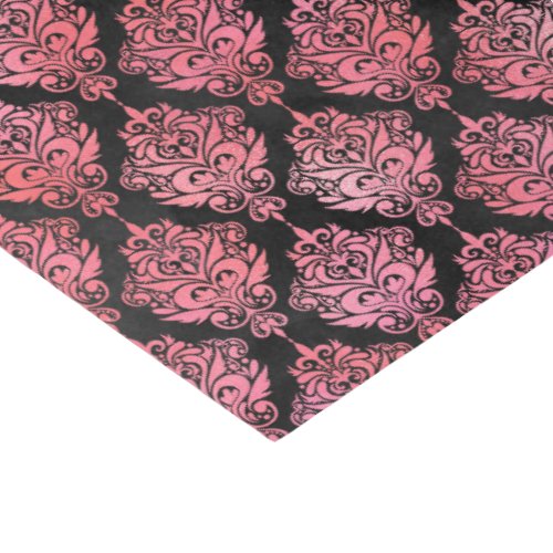 Pink and Black Damask Pattern Tissue Paper