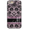 Pink and Black Damask Pattern with Monogram