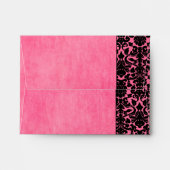 Pink and Black Damask Return Address A2 Envelope (Back (Top Flap))
