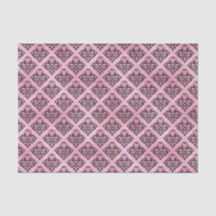 Pink and Black Damask Tissue Paper