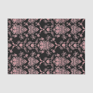 Pink and Black Damask Tissue Paper