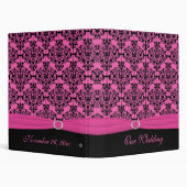 Pink and Black Damask Wedding Binder (Background)