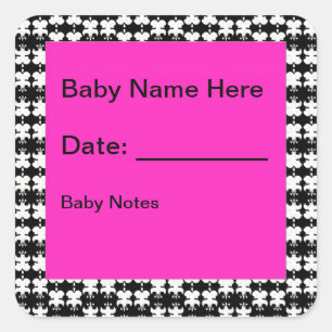 Pink and Black Daycare Labels