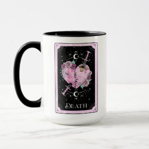Pink and Black Death Tarot Card Witchy Celestial Mug