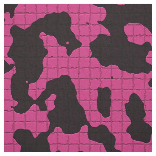 Pink And Black Design Fabric
