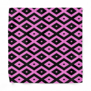 Pink and black diamond pattern bandana