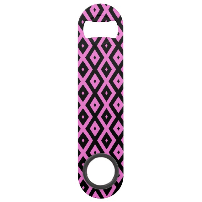 Pink and black diamond pattern bar key (Front)