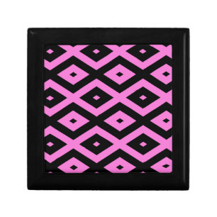 Pink and black diamond pattern gift box