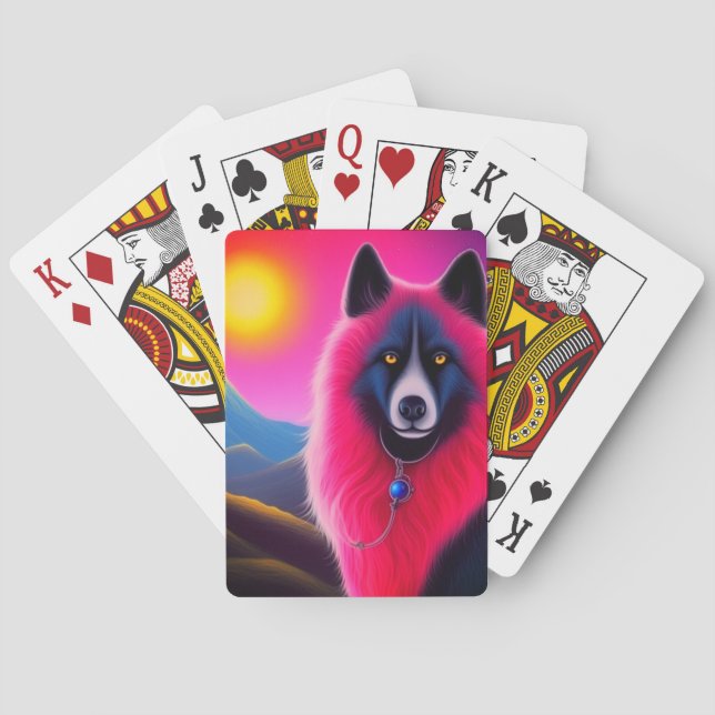 Pink and Black Dog Poker Cards (Back)