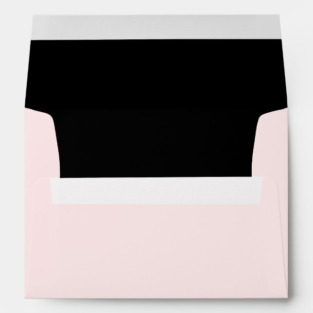 Pink and Black Elegant Modern Minimalist Envelope (Back (Bottom))